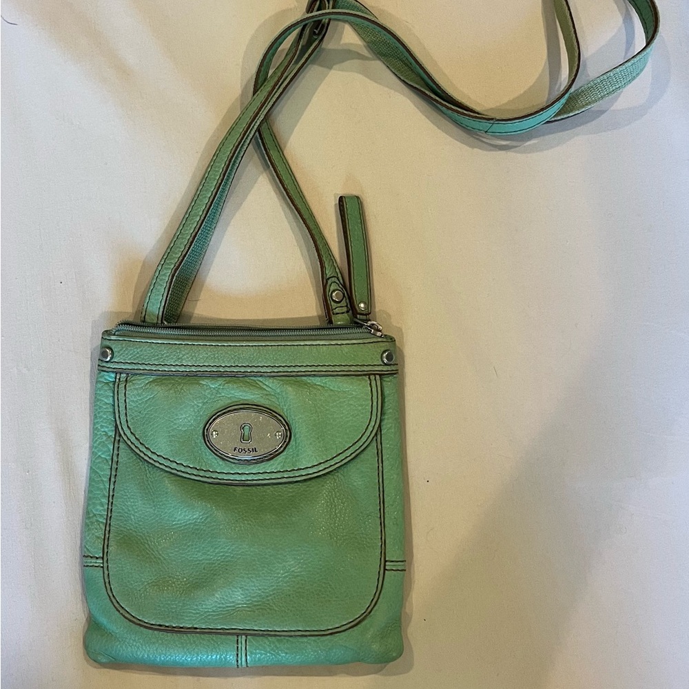 Fossil Green Crossbody Bag with Adjustable Strap